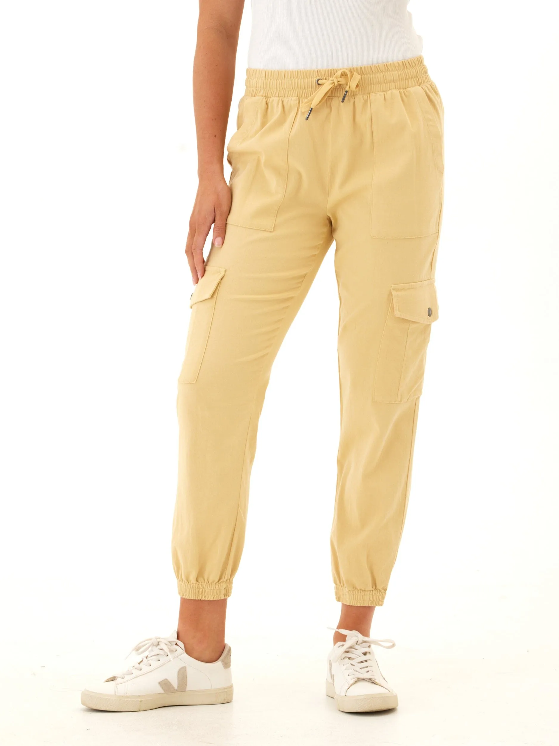 Quick Move Adjustable Closure Delilah Stretch Twill Cargo Jogger 27"