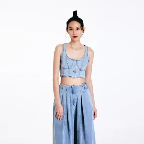 Weekend Getaway Trend Setter High Rise Denim Crop Bralette