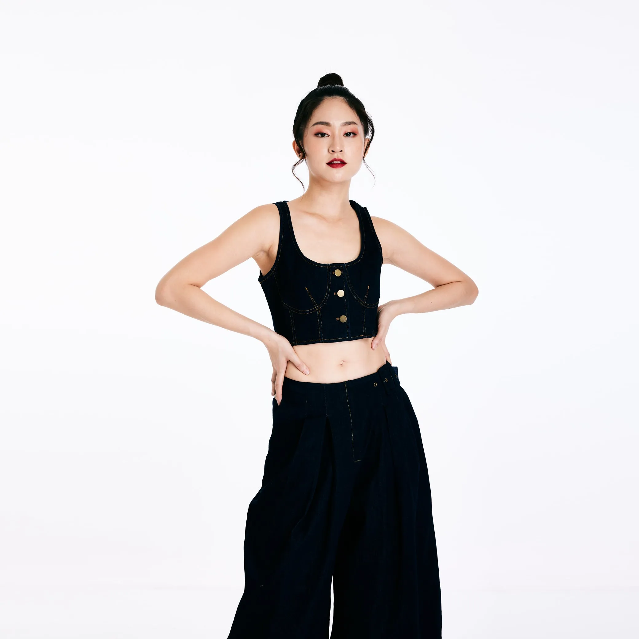 Life Ready Denim Crop Bralette