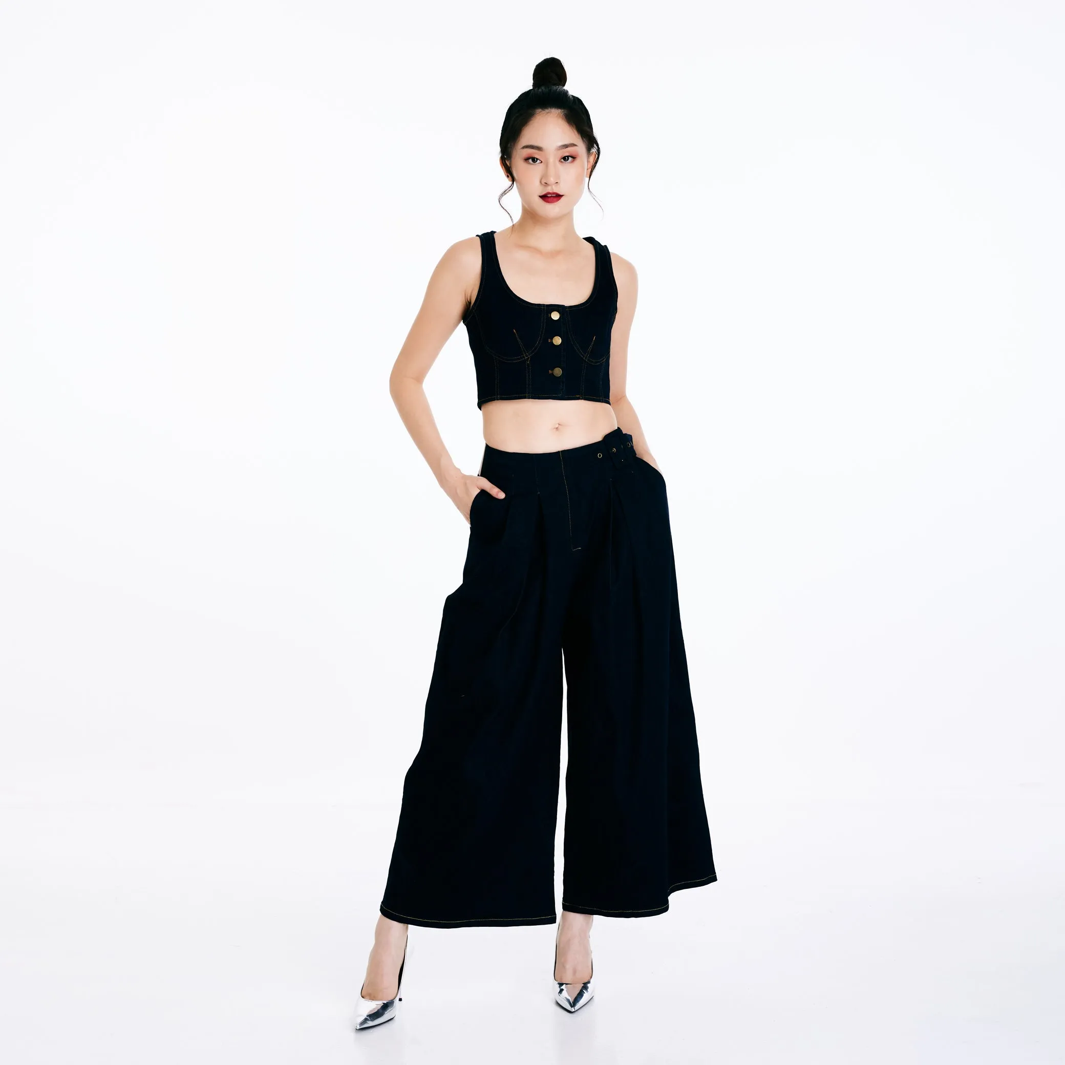 Denim Crop Bralette Effortless Style Casual Friday Urban Explorer
