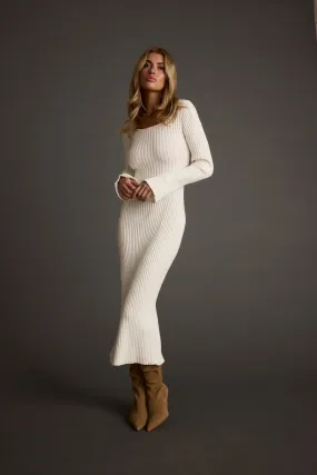 Gwyneth White Sweater Midi Dress Lounge Outfit