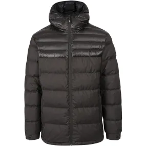Trespass Mens Tacker Hooded Padded Down Jacket - Black Smooth Zipper Glides