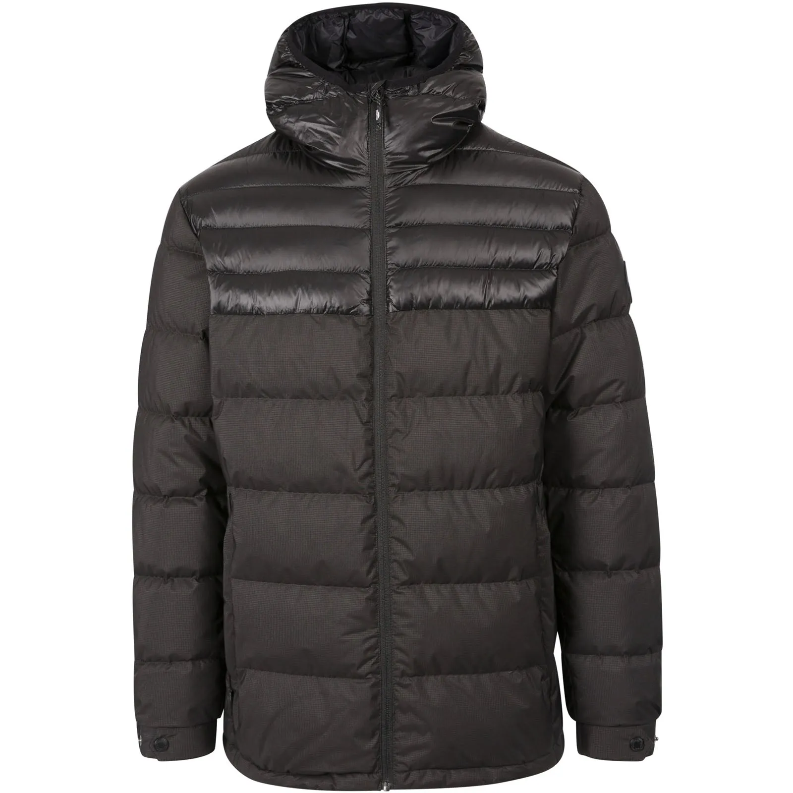 Trespass Mens Tacker Hooded Padded Down Jacket - Black WaterRepellent Finish