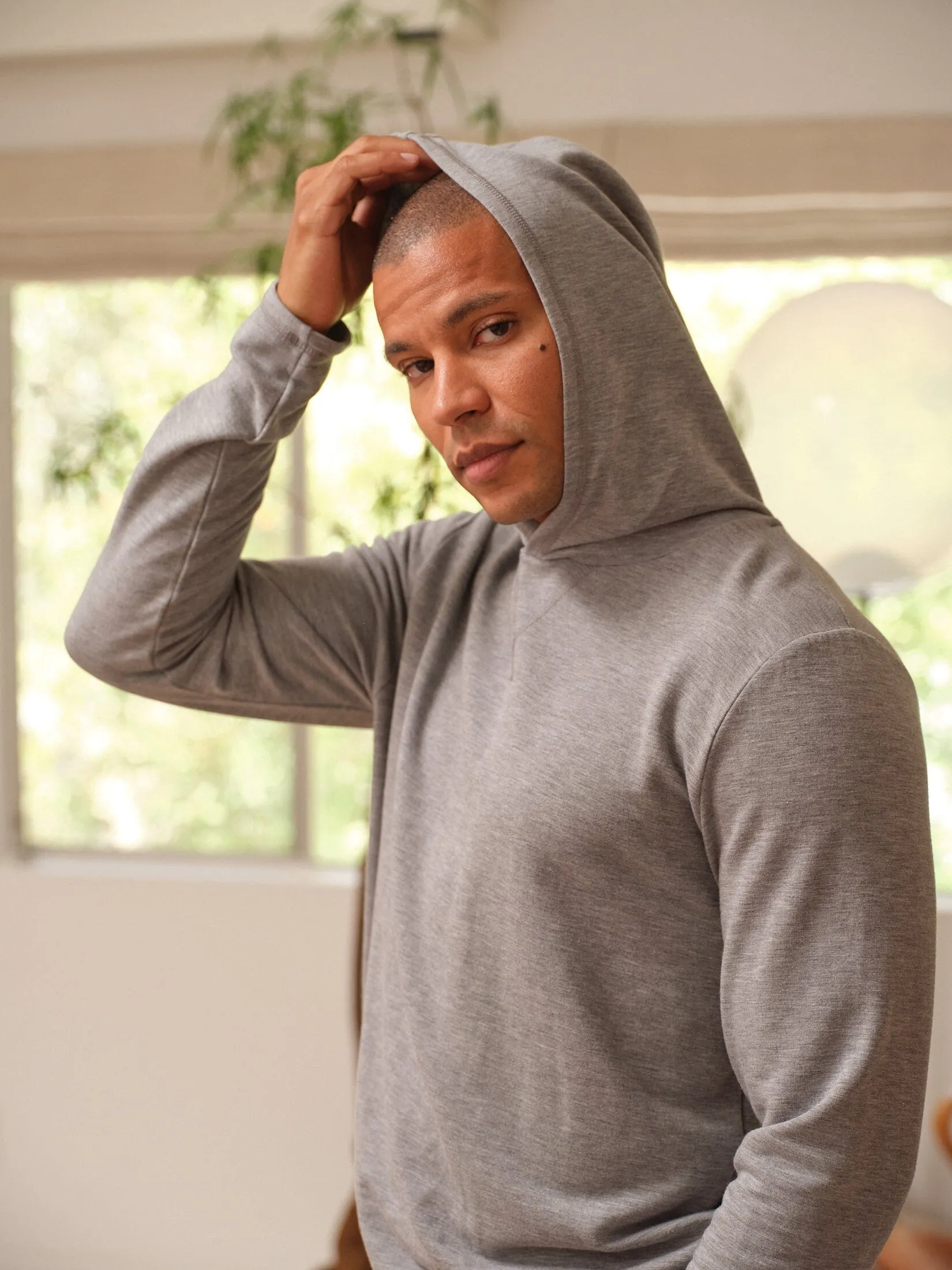 Wind Stop Slim Fit Styles Dex Feather Fleece Pullover Hoodie