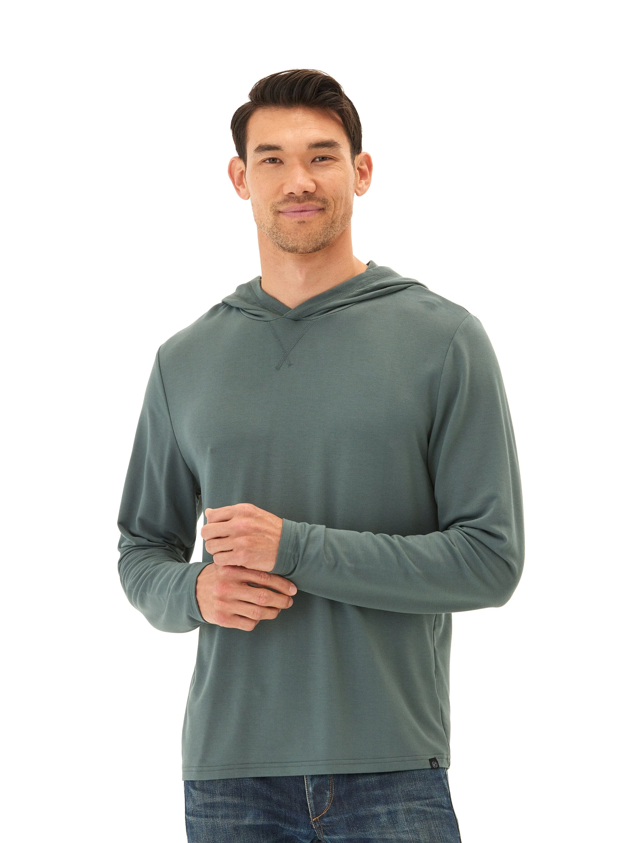 Dex Modal Terry Pullover Hoodie ConvertibleCollar Abrasion Proof Shoulders