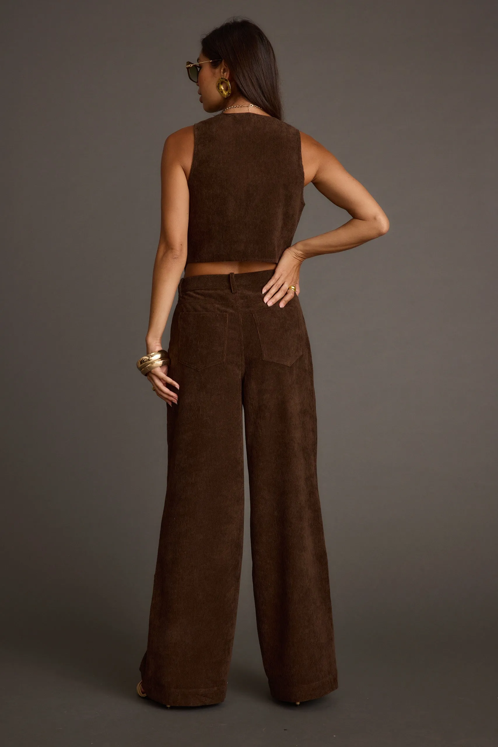 Diane Brown Corduroy Vest LayeredPanel WrinkleFree Weaving