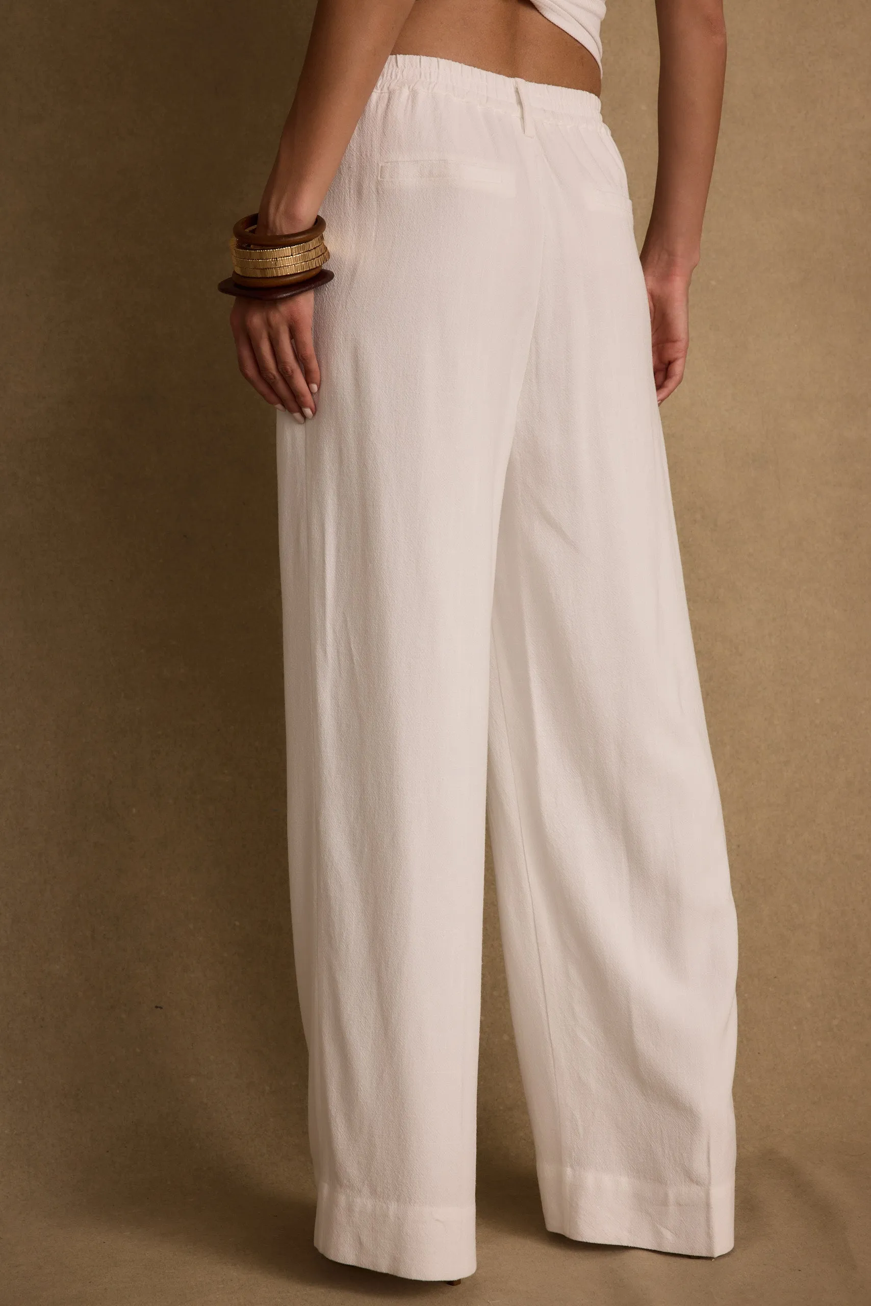 Diane White Linen Trouser Warm Fit Neutral Shade