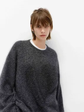 Hypoallergenic Fiber Cozy Base Distressed Loose Sweater