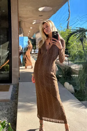 Easy Match Shade Soft Dorado Mocha Maxi Dress