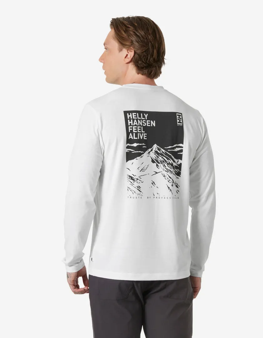 SKOG GRAPHIC LS TEE, White Everyday Comfort Fit AbrasionResistant