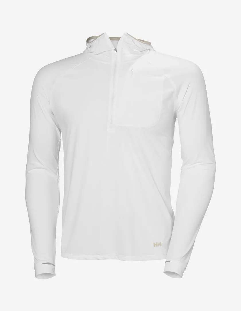 NonFade Dye SHINE SOLEN 1/2 ZIP HOODIE, White