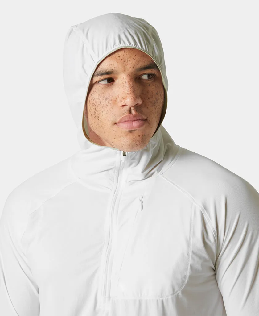 SHINE SOLEN 1/2 ZIP HOODIE, White Anti Odor Treatment