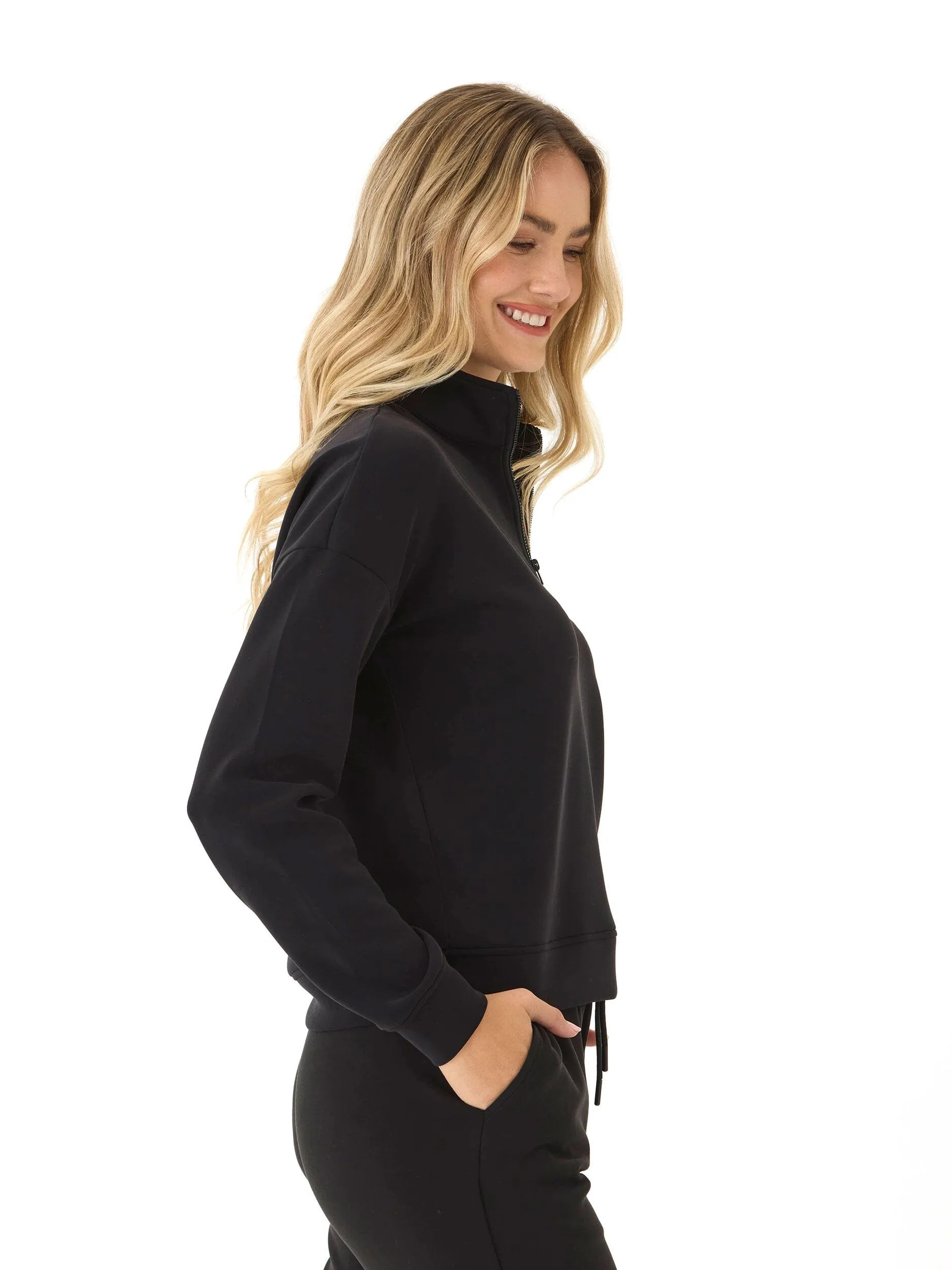 Drea Modal 1/4-Zip Jacket Snap Closures Eco Friendly