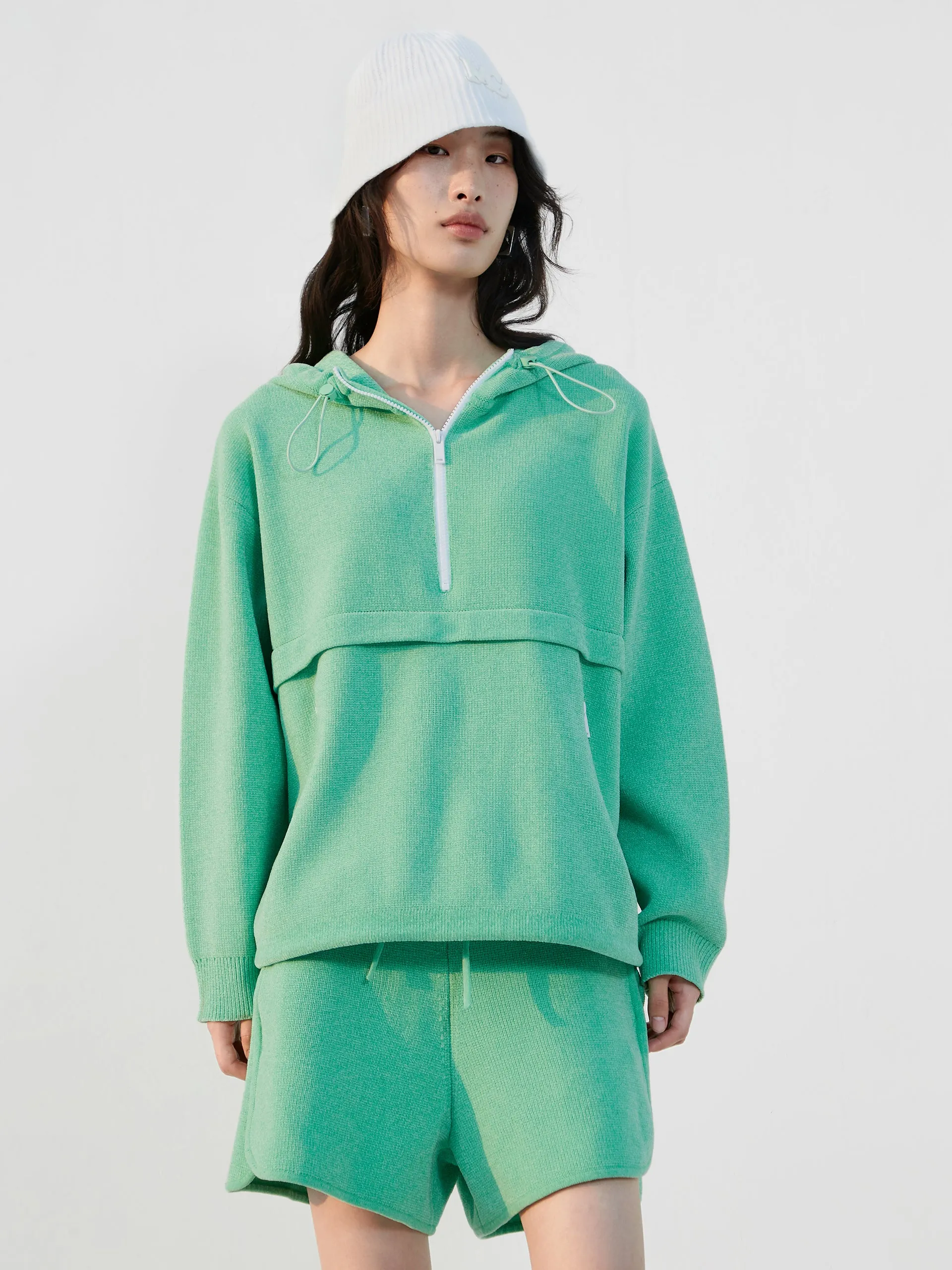 Drop Shoulder Hooded Sweatshirt Soft Touch Comfort