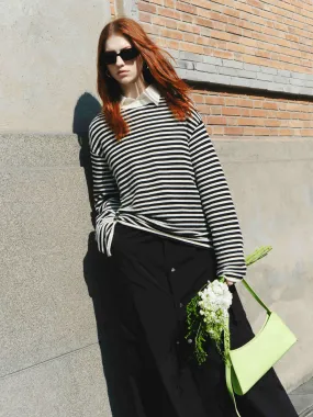 Lightweight Thermal Drop Shoulder Striped Sweater