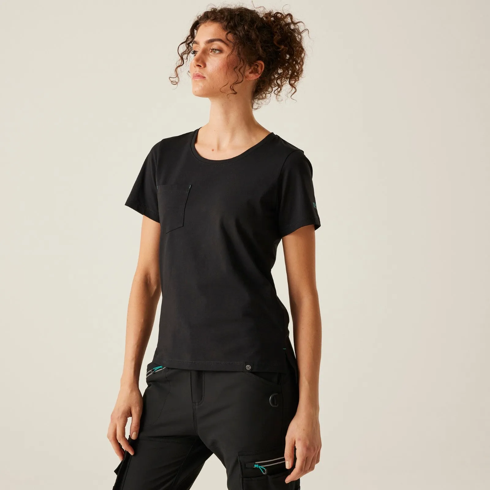 Two Tone Texture Effect Flexible Hemline Regatta Professional Womens ADA Short Sleeve T-Shirt