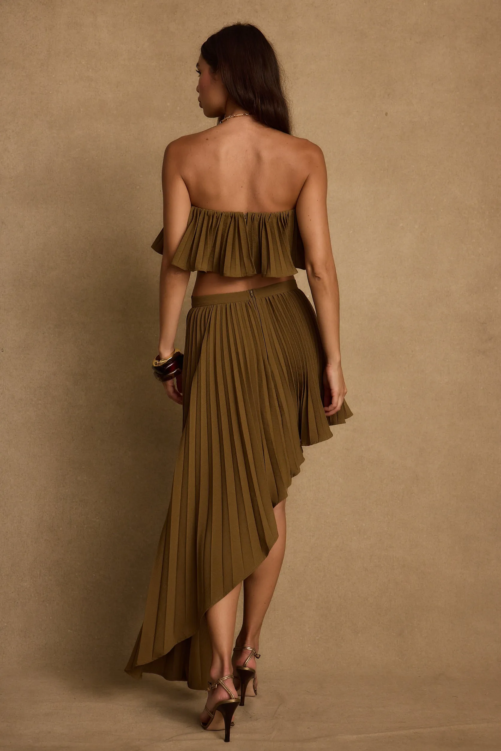 Reinforced Shoulder Seams DoubleStitched Hemming Lima Olive Crop Top