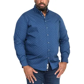 Streamlined Design Duke D555 Mens Chilton Big & Tall Micro Print Shirt - Navy