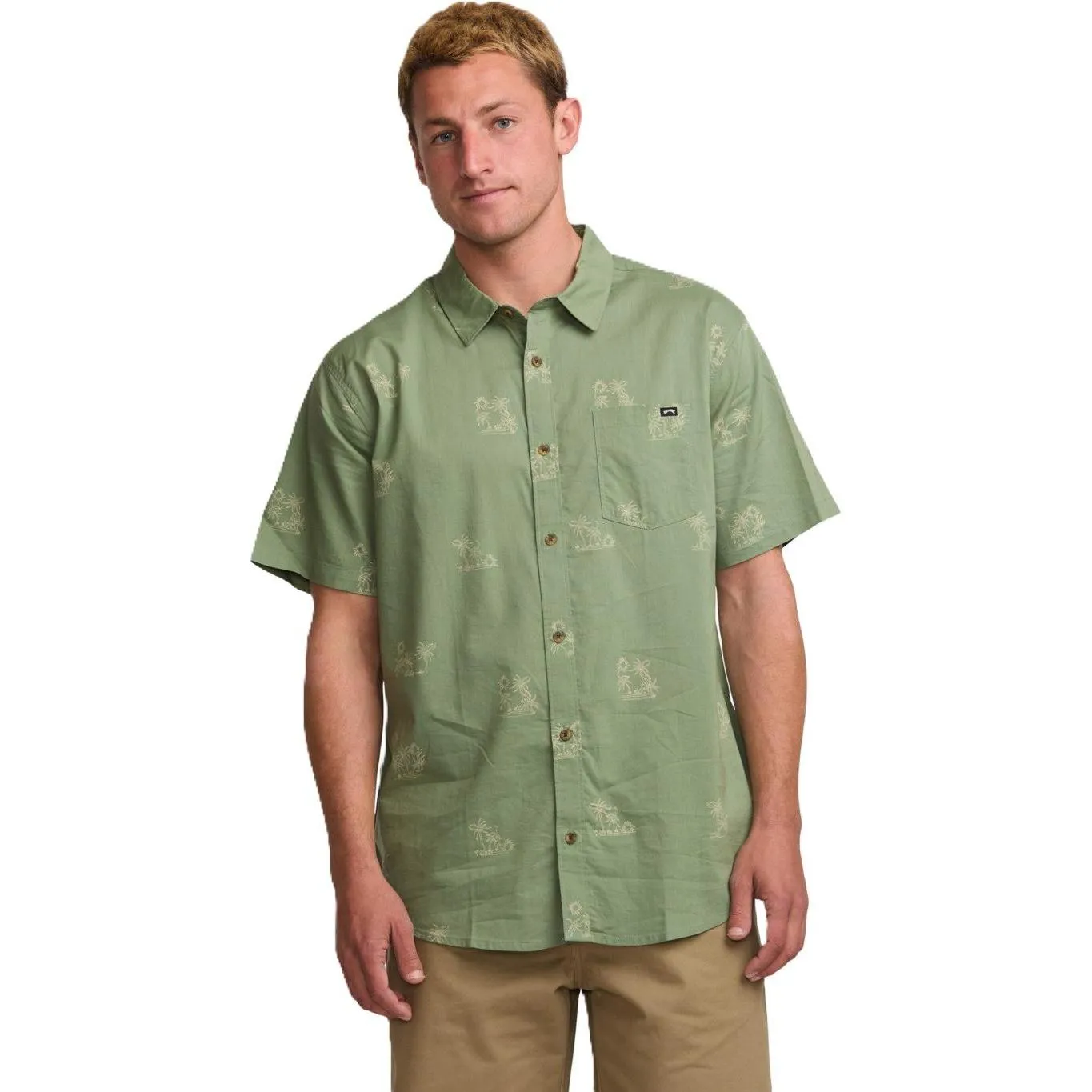 Billabong Mens Sundays Mini Short Sleeve Shirt Multi Pocket Functional Design