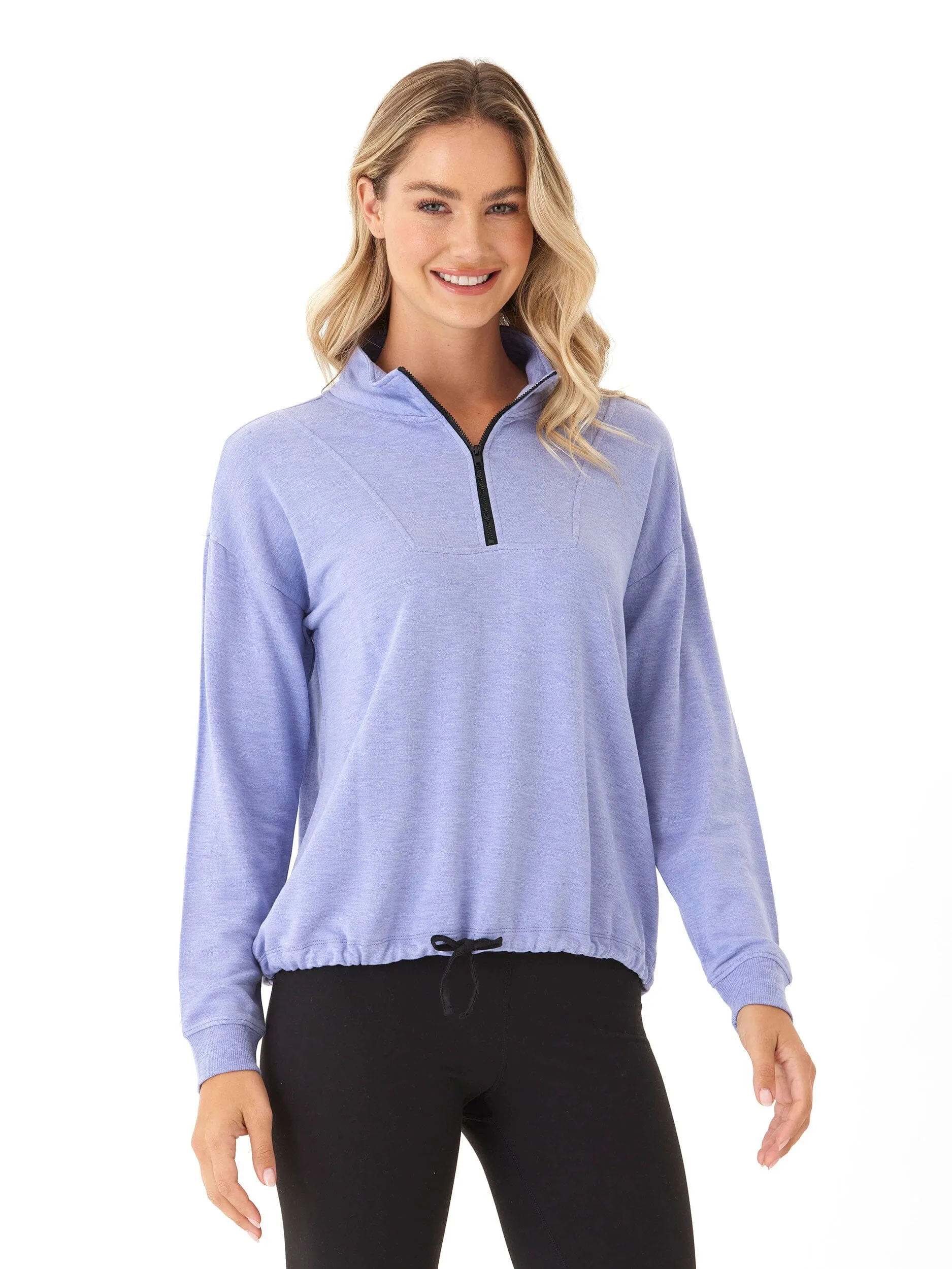 Nyla Feather Fleece Half Zip Pullover AntiStatic Inner Layer Odor Resistant Tech