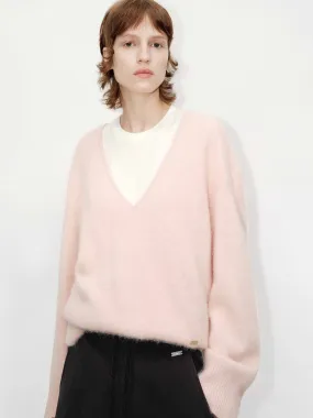 Deep V-neck Loose Sweater winter warmth Cold-weather knit