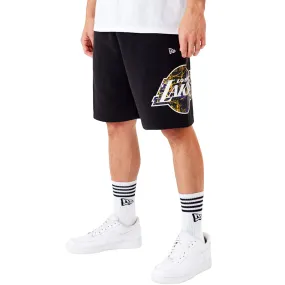 Back pockets Neutral Tones New Era Los Angeles Lakers Team Logo Oversized Sweatshorts - Black