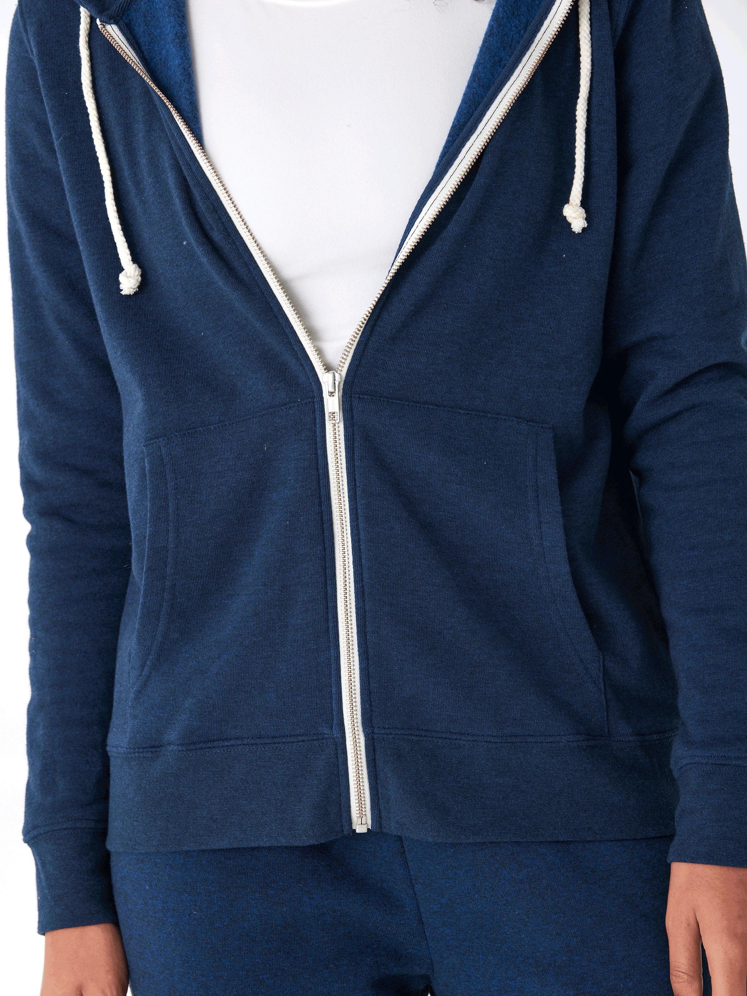 Light Reflective Zippers Neutral Street Style Triblend Zip Hoodie