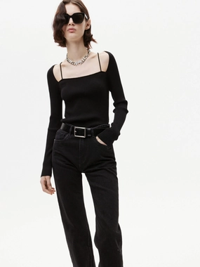 Fine Knitted Scoop Neck Top Autumn Ready Comfortable Wear