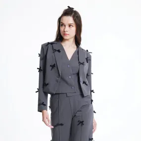 JL X MAG CROP JACKET Minimalist Style Adjustable Waistband