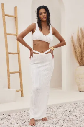Hidden Zipper West Coast White Crop Top