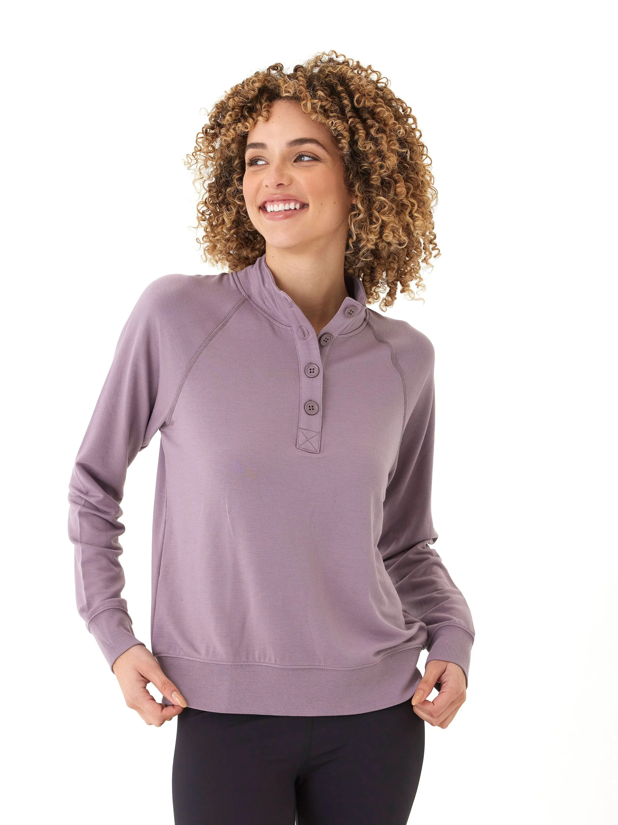 Candace Modal Terry Raglan Pullover Hypoallergenic Fiber Filling