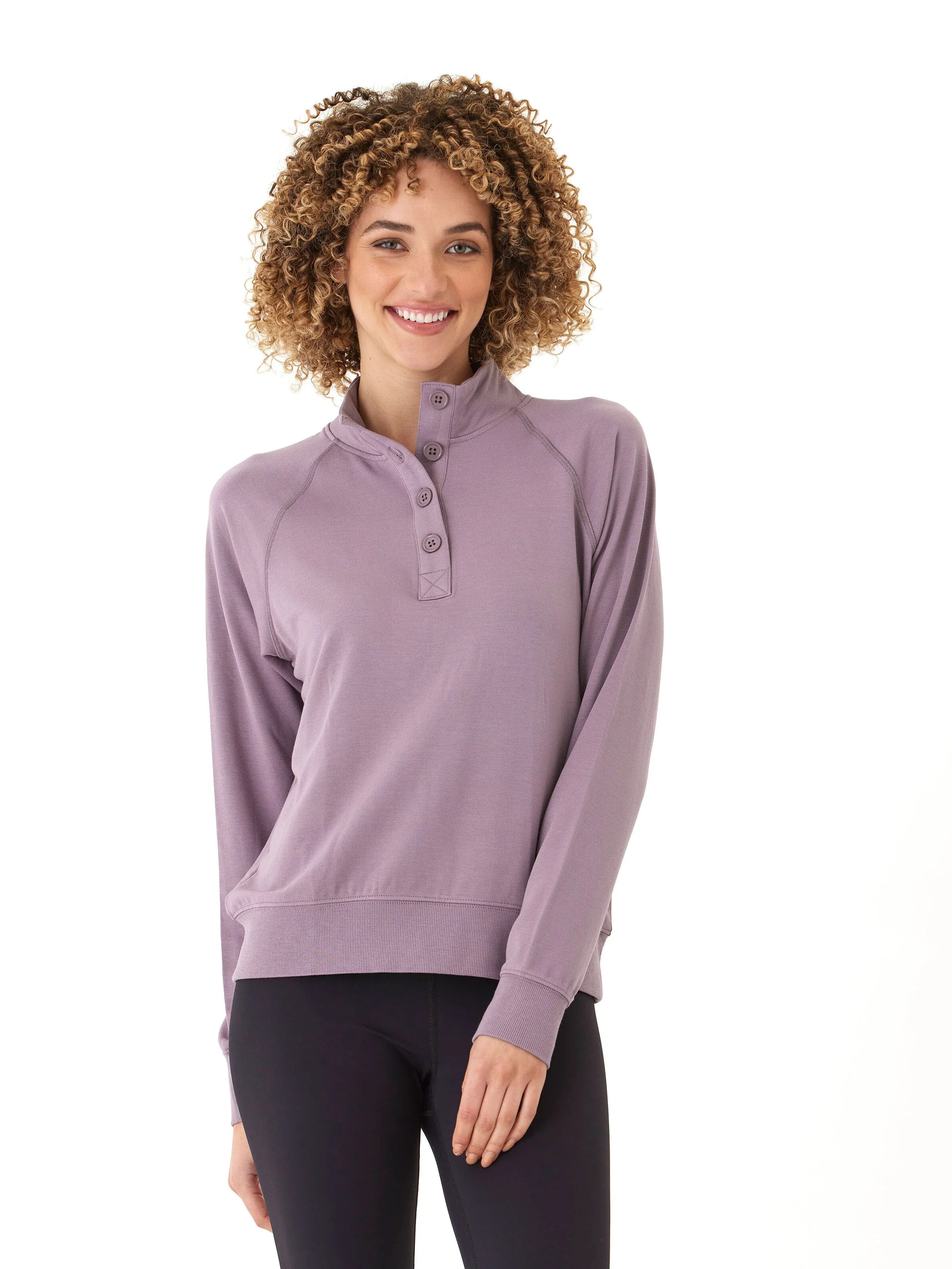 Candace Modal Terry Raglan Pullover Mild Day Outfit