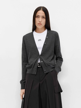Sweat Wicking Lining QuickFabric Recovery V-neck Soft Wool Cardigan