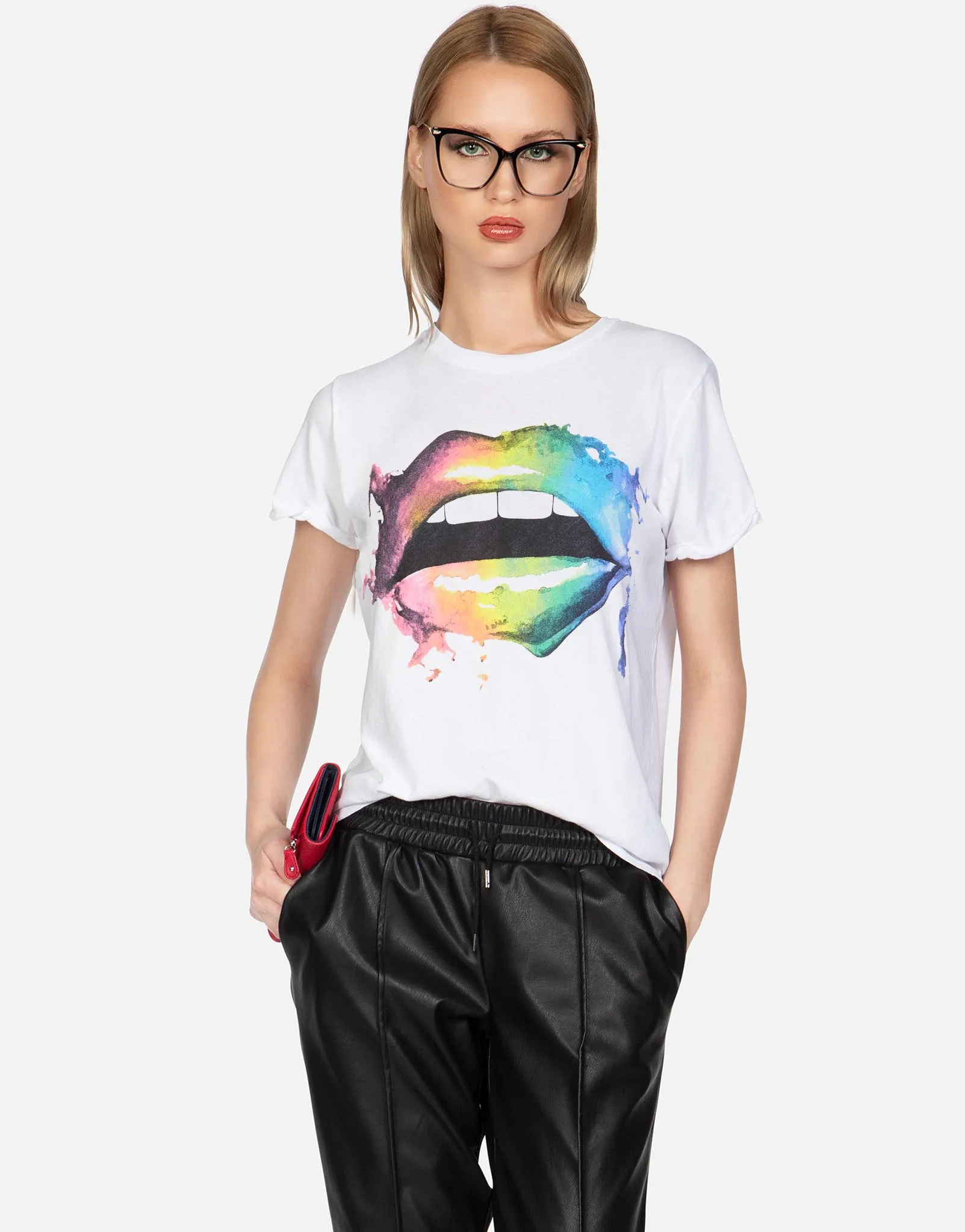Moisture Control Fabric Edda Rainbow Smudge Lip