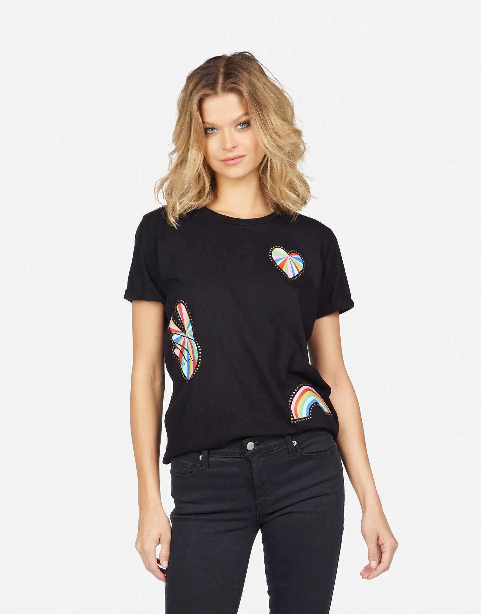 Casual Layer Wear Edda Studded Stripe Peace
