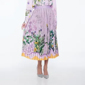 Elegant Flow Printed Pleated Skirt