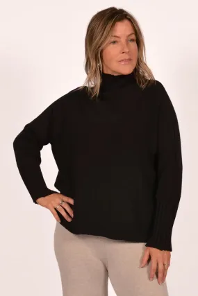 Effortless Rib Mock Neck Sweater Breathable Design