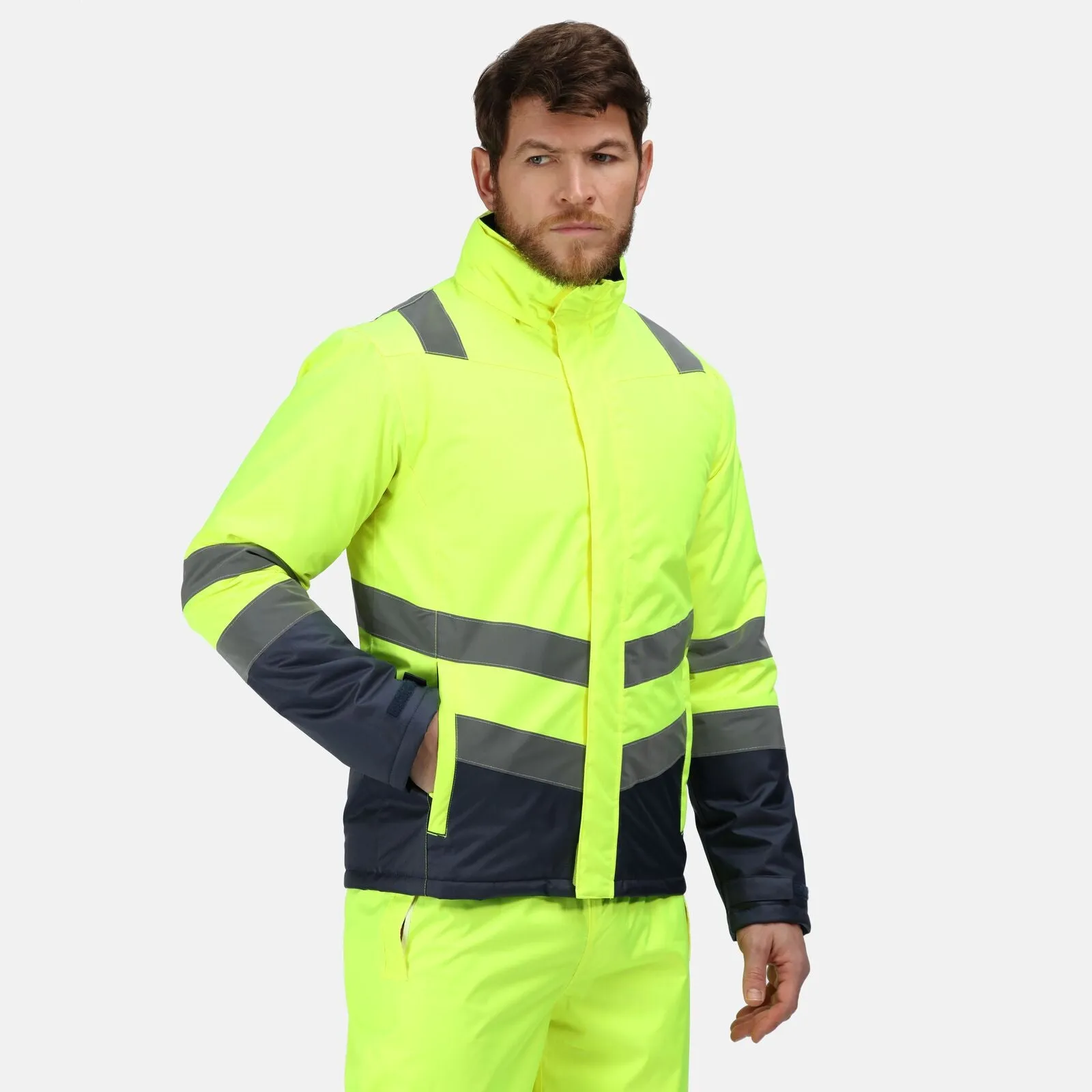 Regatta Professional Mens Pro HI-VIS Parka Jacket Rain Guard