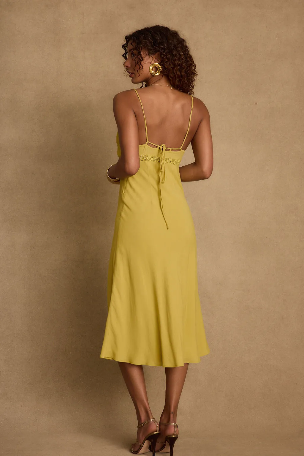 Isabella Chartreuse Midi Dress City Mood