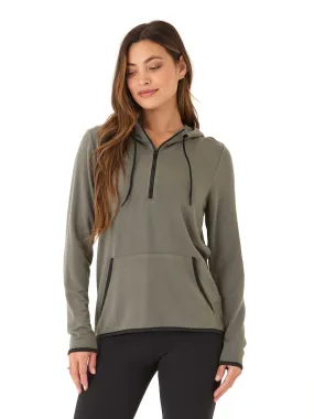 Kyanna FeatherLoop Half Zip Hoodie Eco Friendly Dyed Fabric Sporty Fit