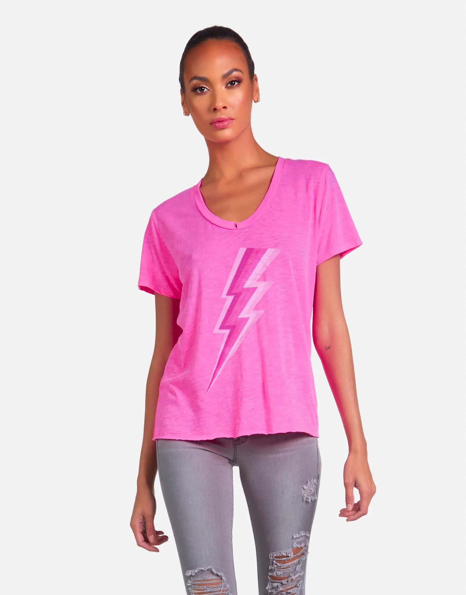 Elegant Summer Casual Elara X Pink Lightning Bolt