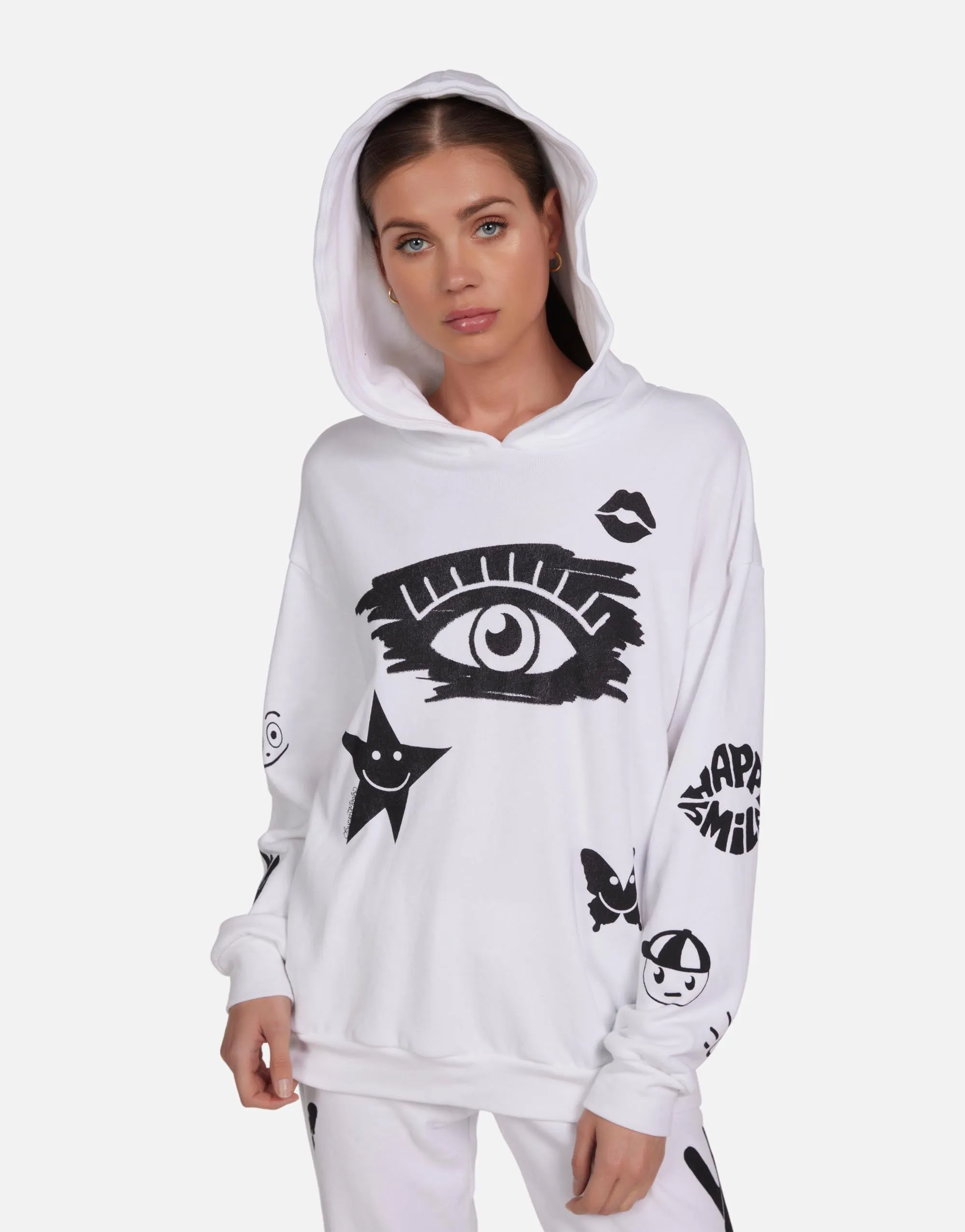 Machine Washable Construction Flower Harmony Scribble Eye Elements