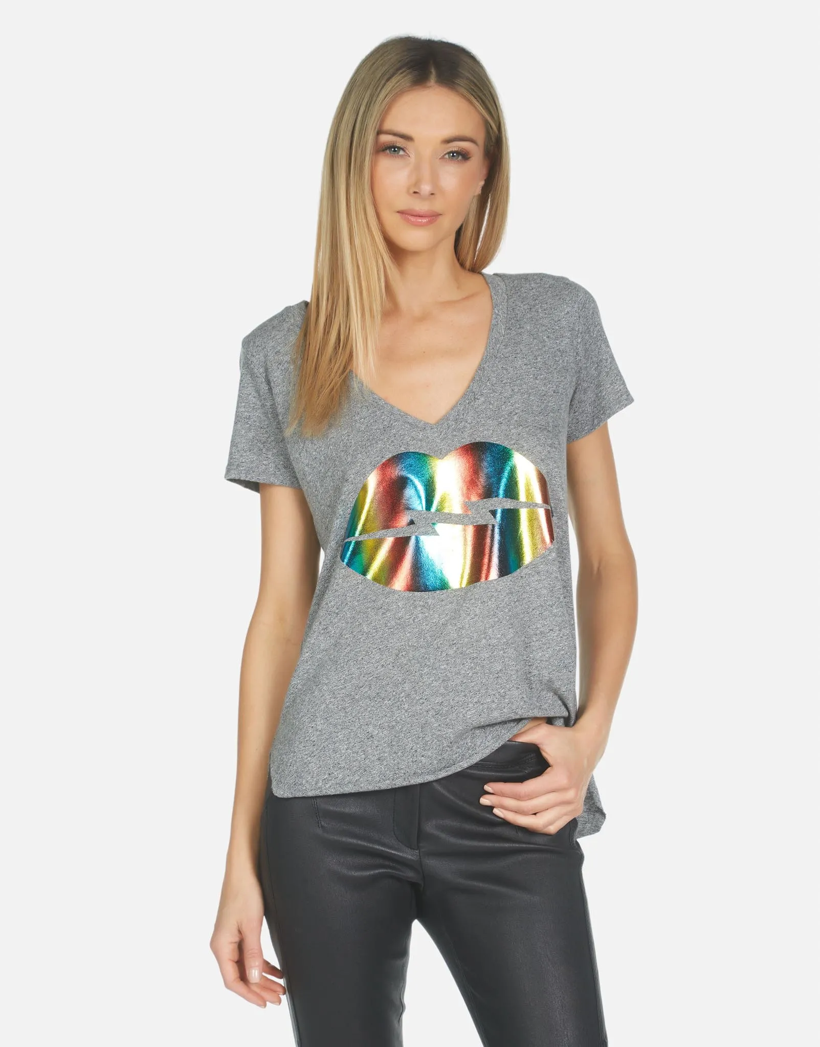 Garment Dyed Finish Breathable Design Emmalyn Rainbow Lightning Lip