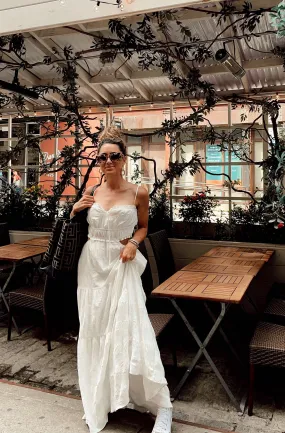 Paola White Boho Maxi Dress Natural Silhouette
