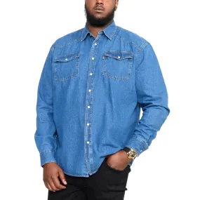 Active Wear Striped Design D555 Duke London Mens Big & Tall Kingsize Western Style Denim Shirt