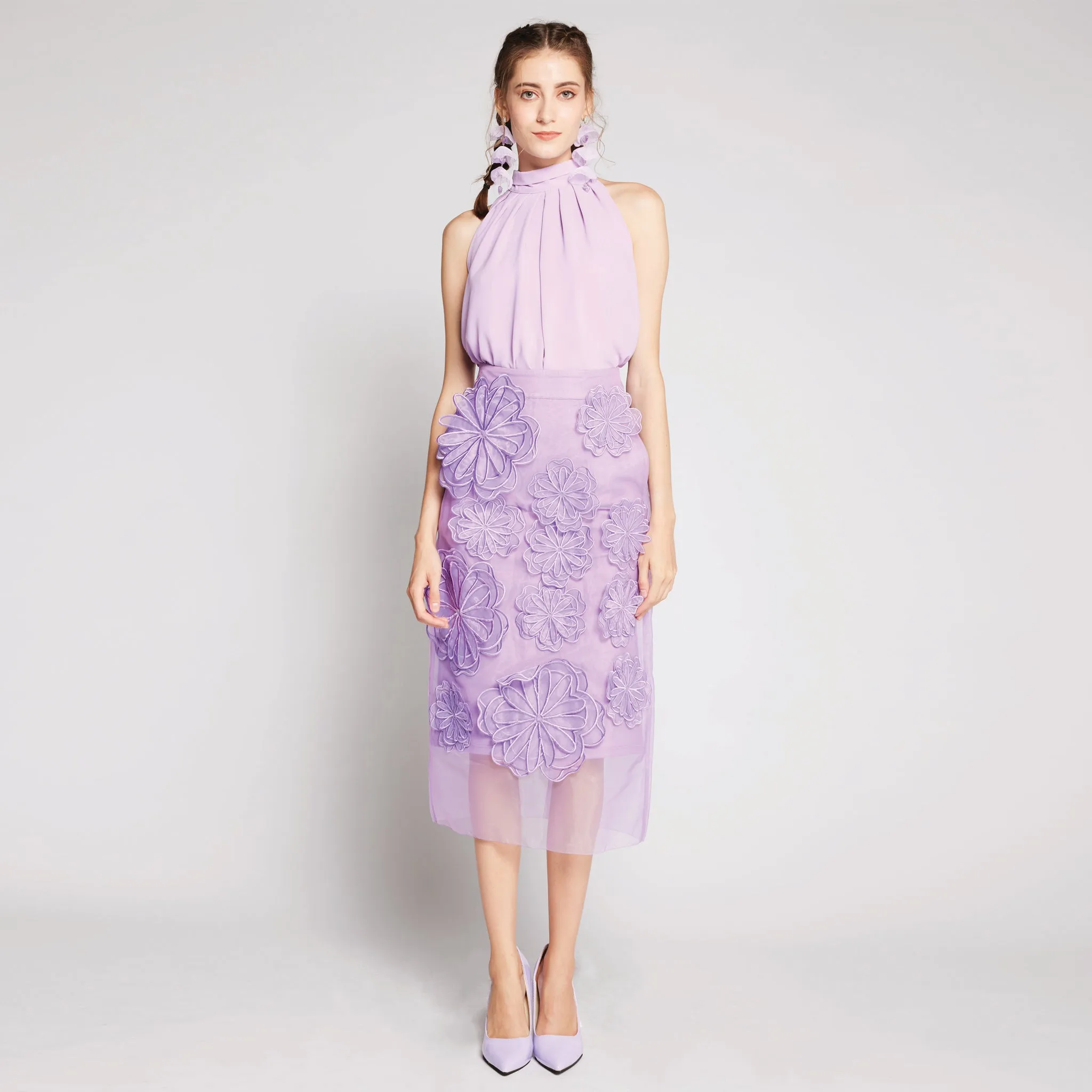 Simple Style Embroidered Patch Skirt