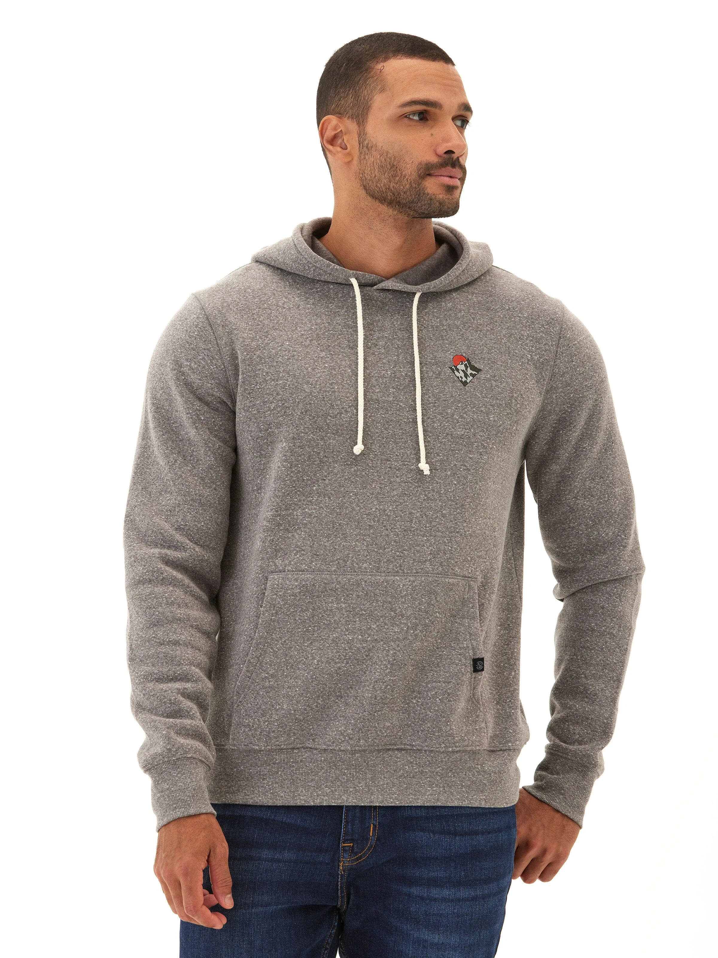 Embroidered Triblend Fleece Hoodie Belted Waist