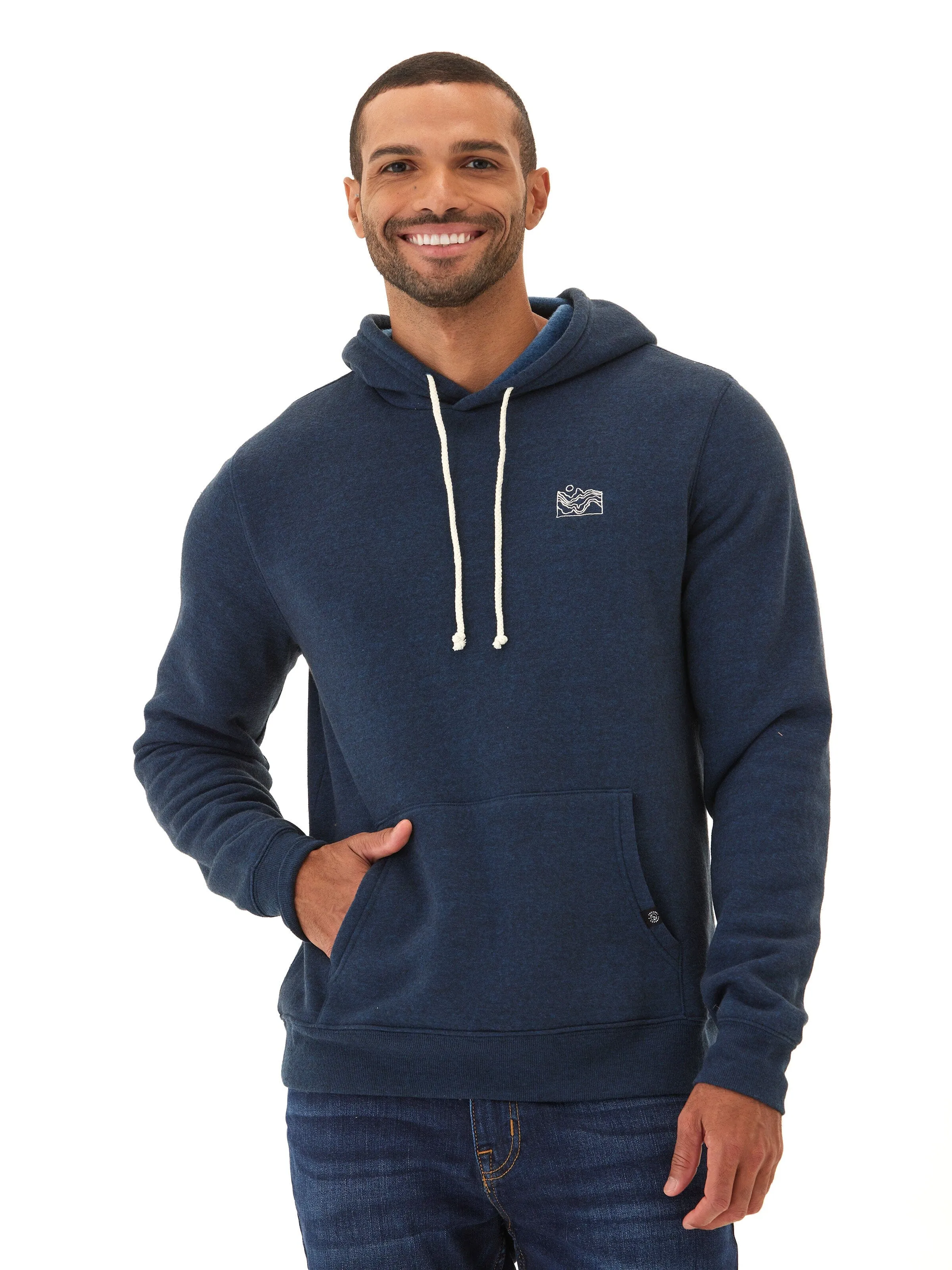 Simple Detail Anti Slip Interior Embroidered Triblend Pullover Hoodie