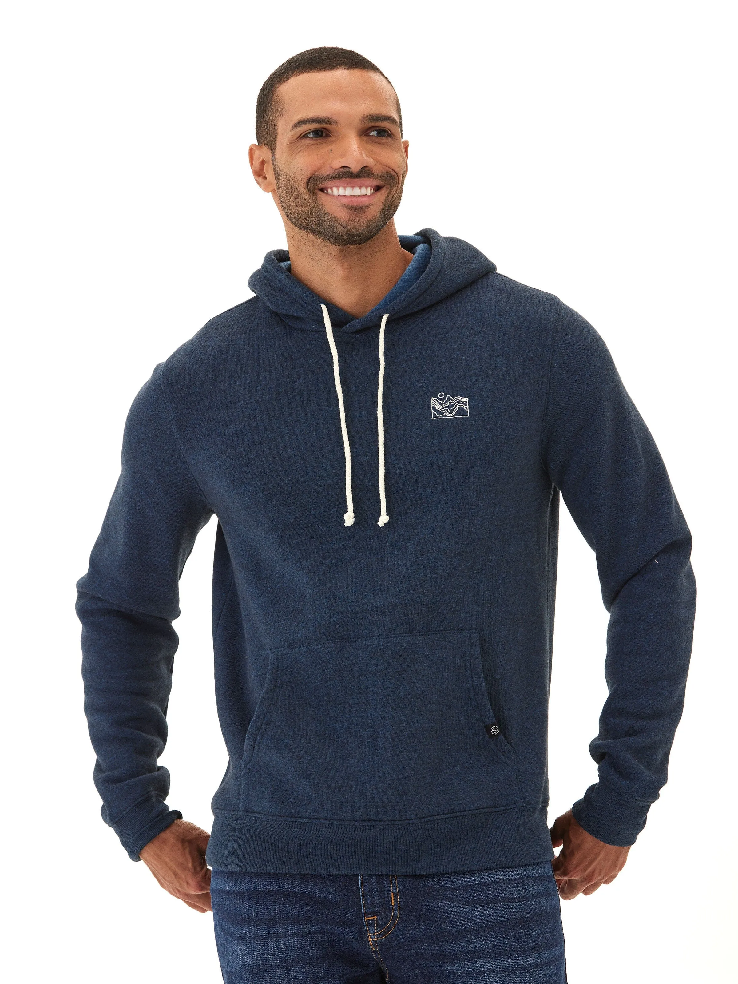 Embroidered Triblend Pullover Hoodie Mid Season Wear Snag Free Fabric