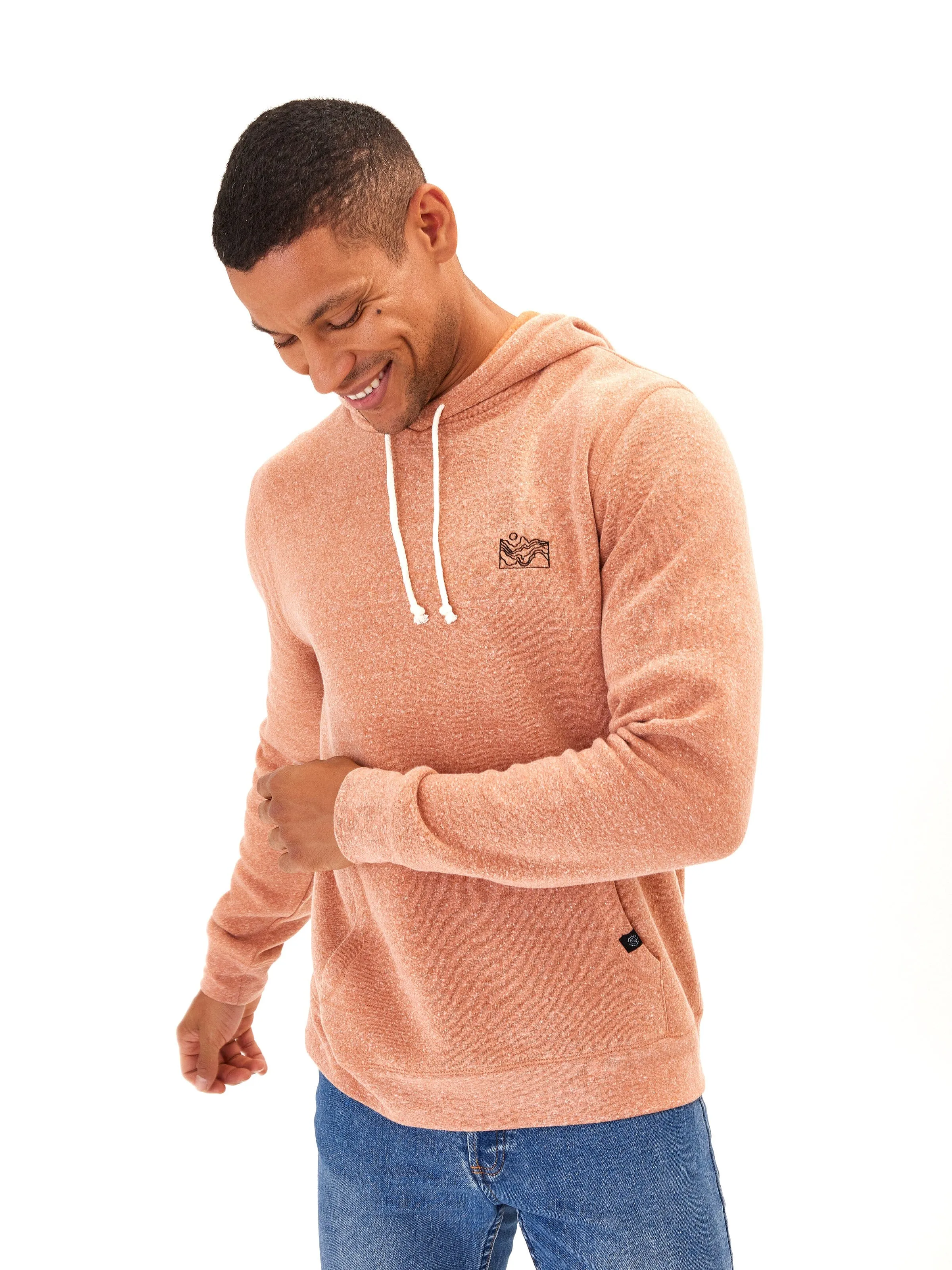Reinforced Elbow Padding On The Go Layer Embroidered Triblend Pullover Hoodie
